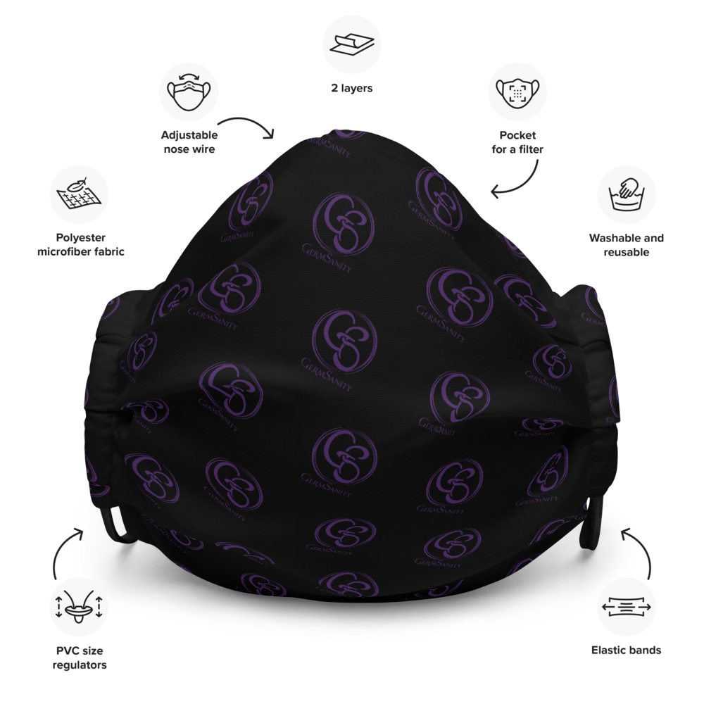Reusable Face Mask - Black and Purple - GermSanity