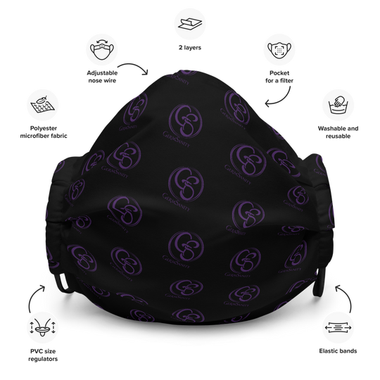 Reusable Face Mask - Black and Purple - GermSanity